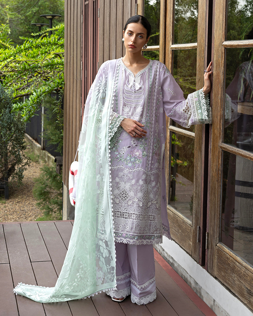 Lila - Embroidered lawn luxury dress - Esmel