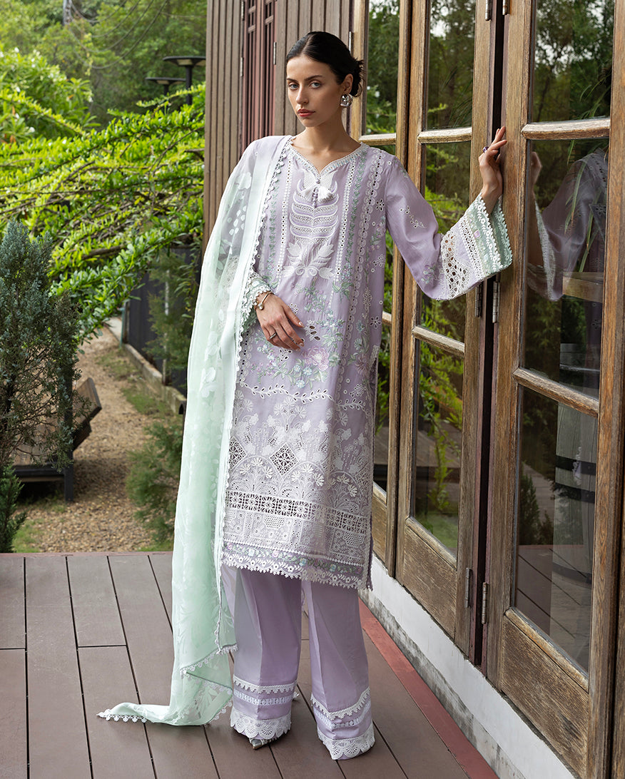 Lila - Embroidered lawn luxury dress - Esmel