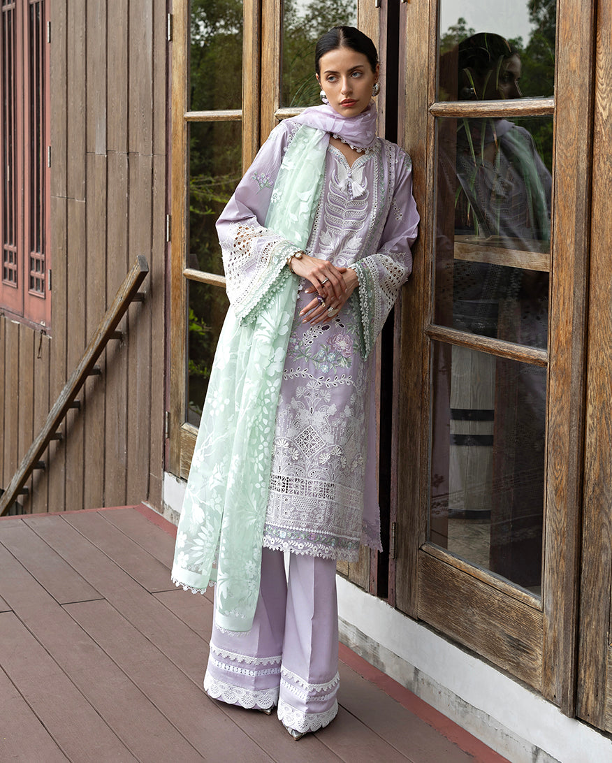 Lila - Embroidered lawn luxury dress - Esmel