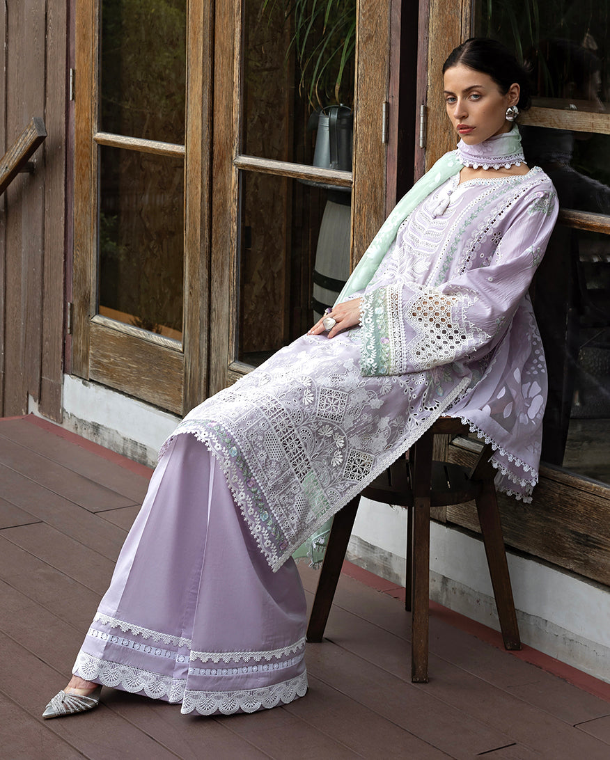 Lila - Embroidered lawn luxury dress - Esmel